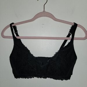 Victoria Secret Very Sexy No Wire Bustier Black Rhinestone Pushup Bra